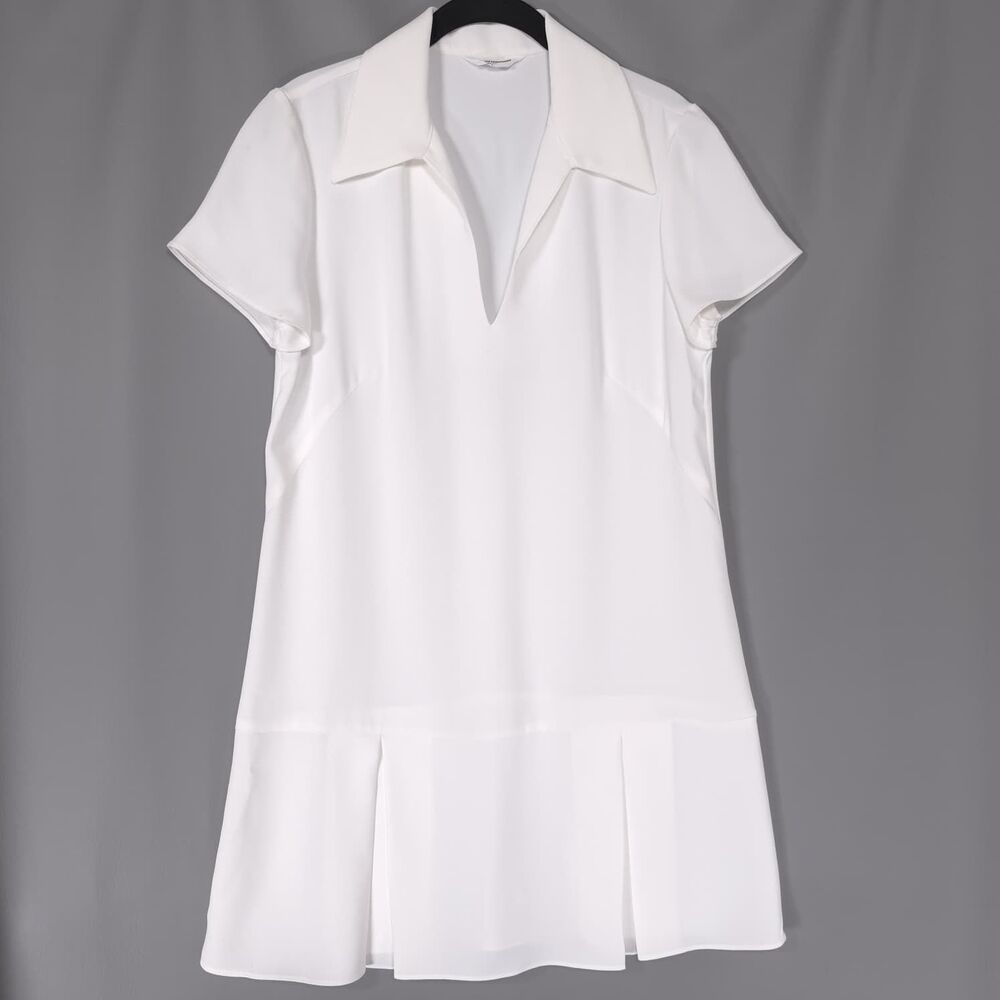 AMANDA UPRICHARD McEnroe Women’s Short Dress Flowy White MEDIUM Pleated Skirt